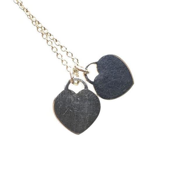 Tiffany Blue Double Heart Tag Necklace Silver - Picture 4 of 9